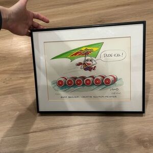 Buzz Beamer 91/500 Art Comic Book Strip Cartoon Character Signed Framed 11"x14"